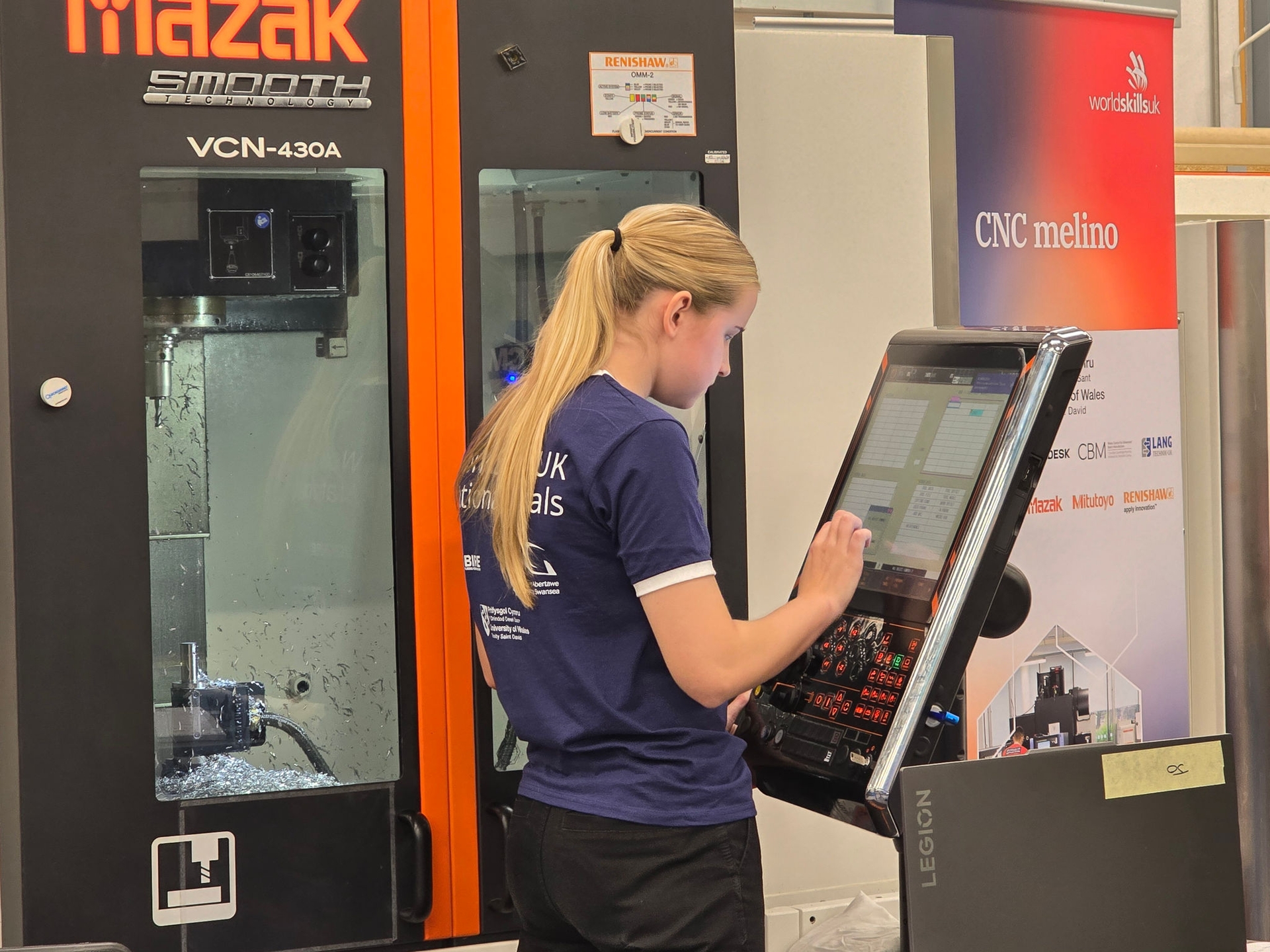 Finalist working on a Mazak machine