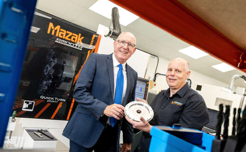 InTime Engineering, Colin Selwyn with Mazak Neil Coggins and QUICK TURN 250MY